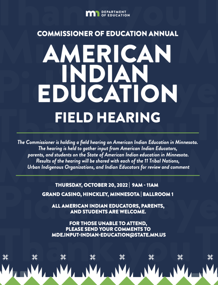 American Indian Education Field Hearing